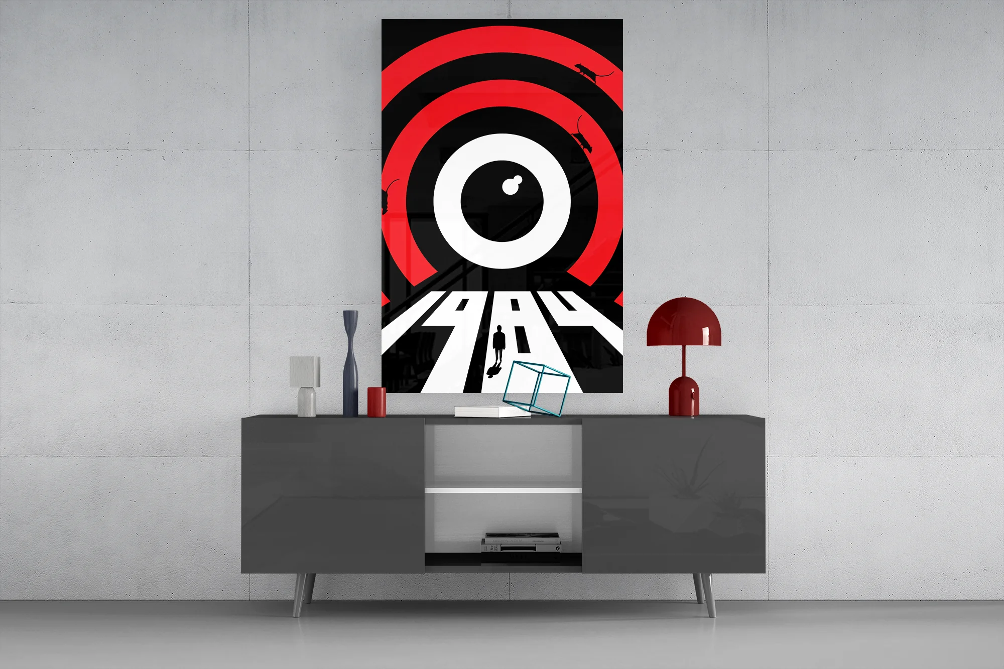1984 Minimalist Glass Wall Art - Image 8