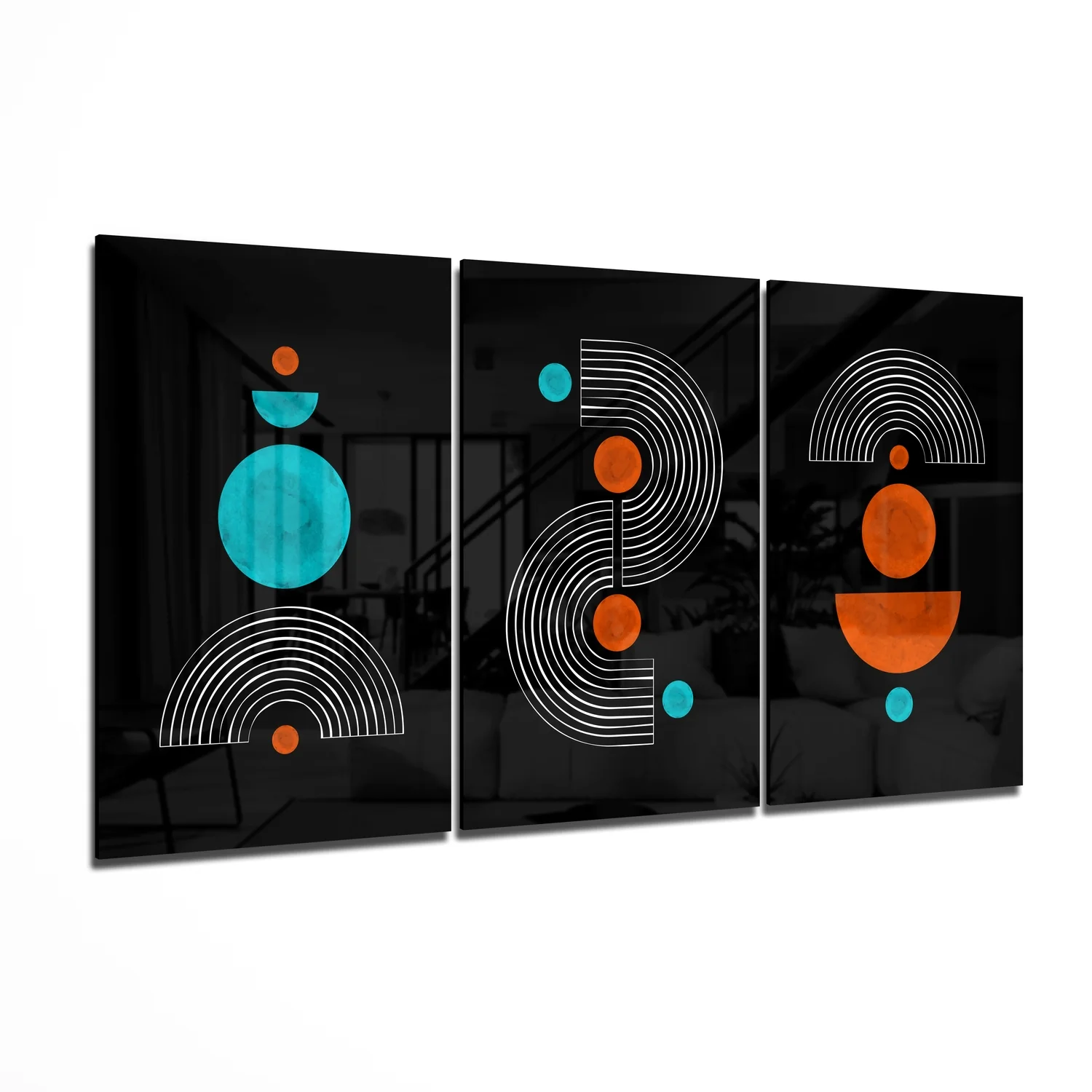 3 Shapes Mega Glass Wall Art