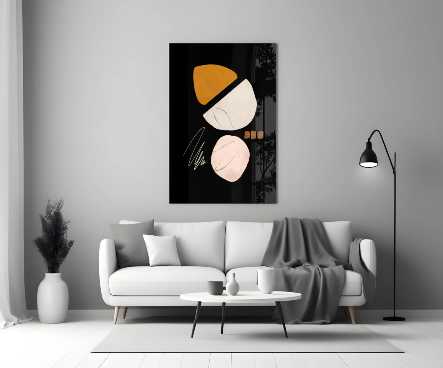 Abstract Acorn Glass Wall Art - Image 3