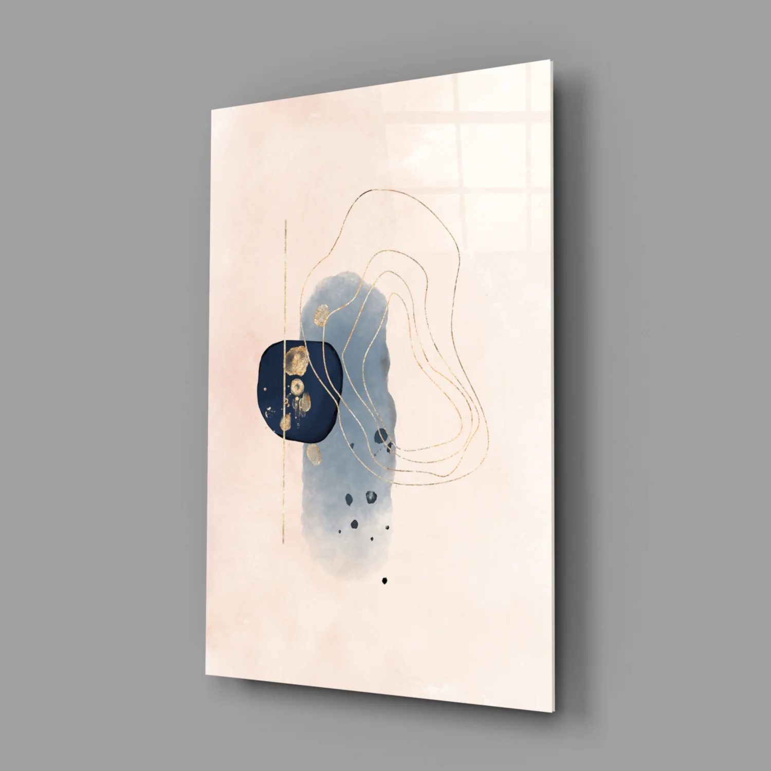 Abstract Beige Glass Wall Art - Image 2