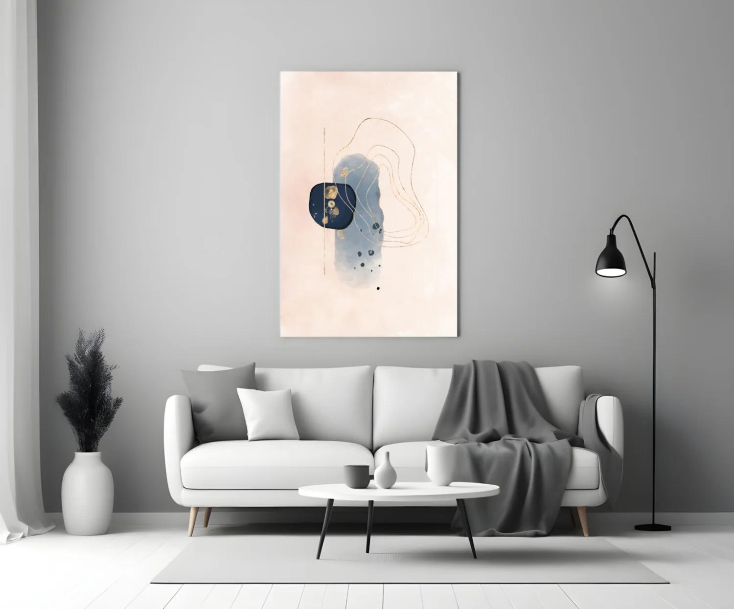 Abstract Beige Glass Wall Art - Image 3