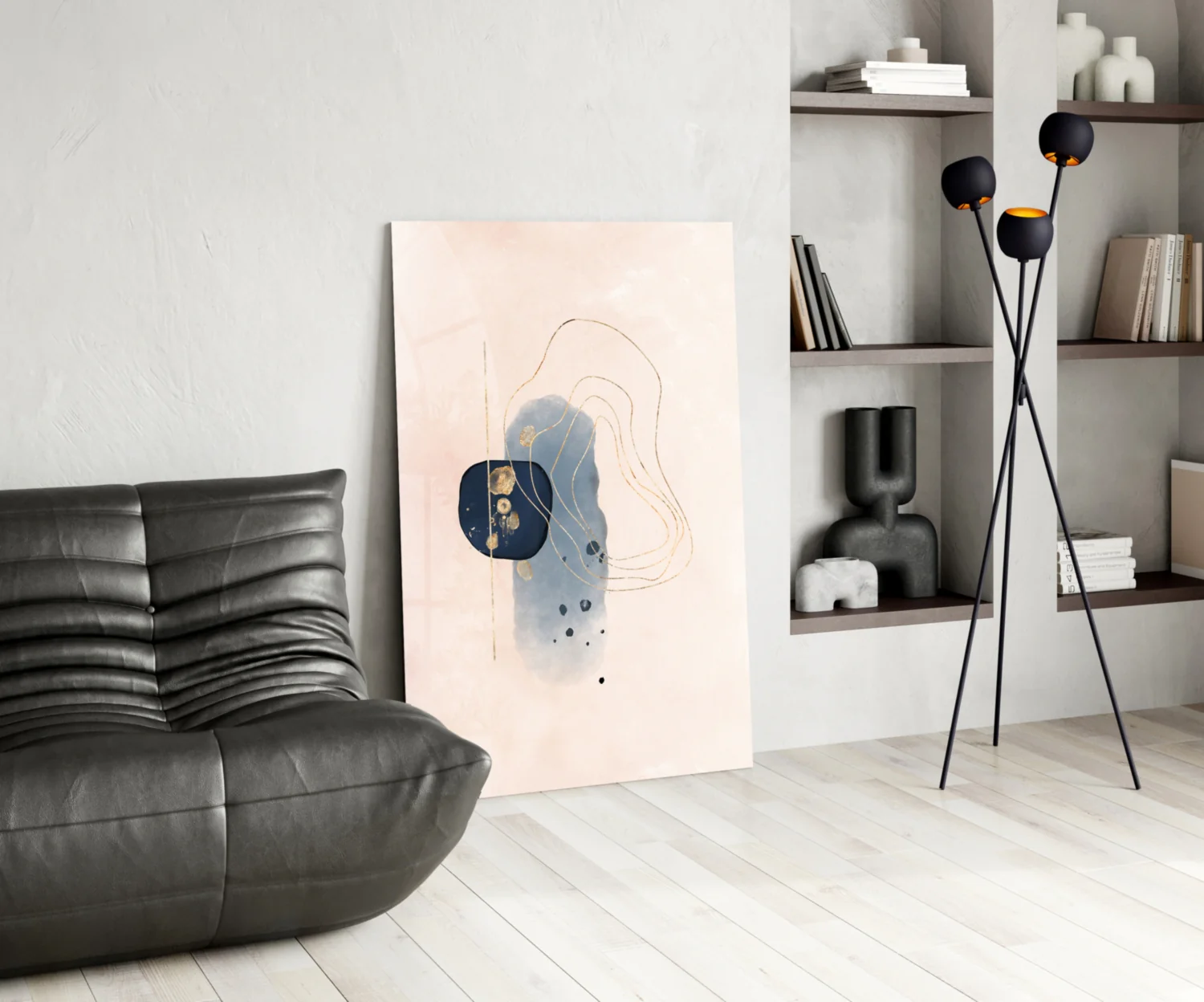 Abstract Beige Glass Wall Art - Image 5