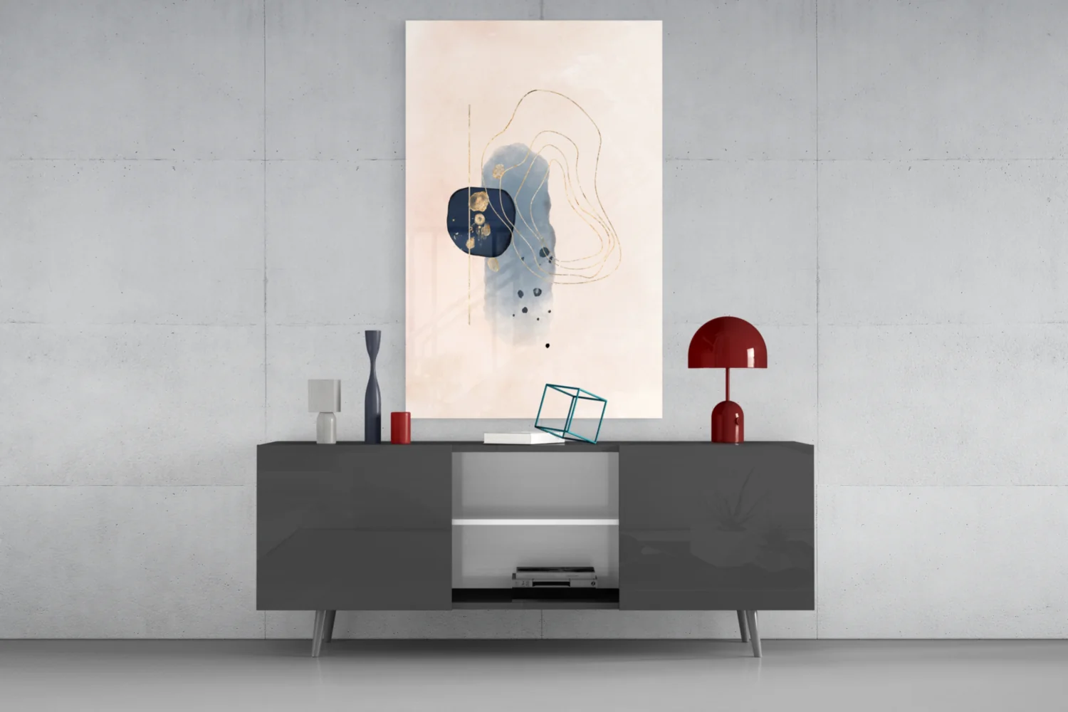Abstract Beige Glass Wall Art - Image 8