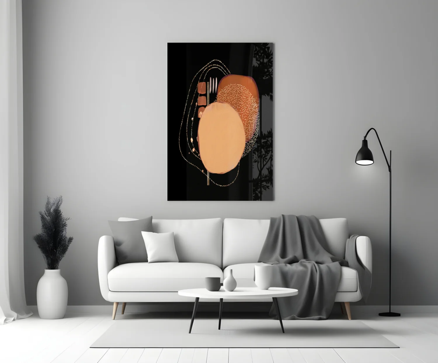 Abstract Black Glass Wall Art - Image 3