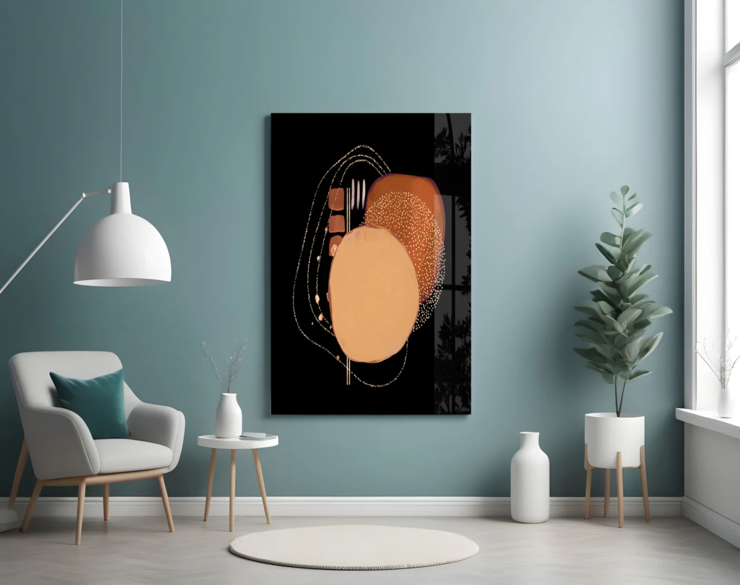 Abstract Black Glass Wall Art - Image 4