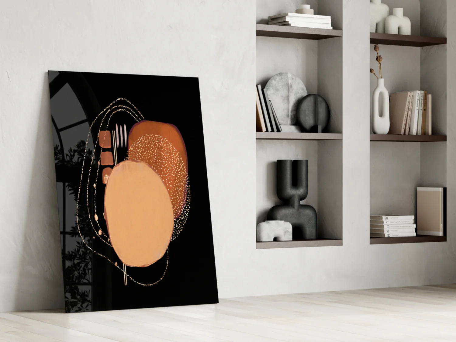 Abstract Black Glass Wall Art - Image 6