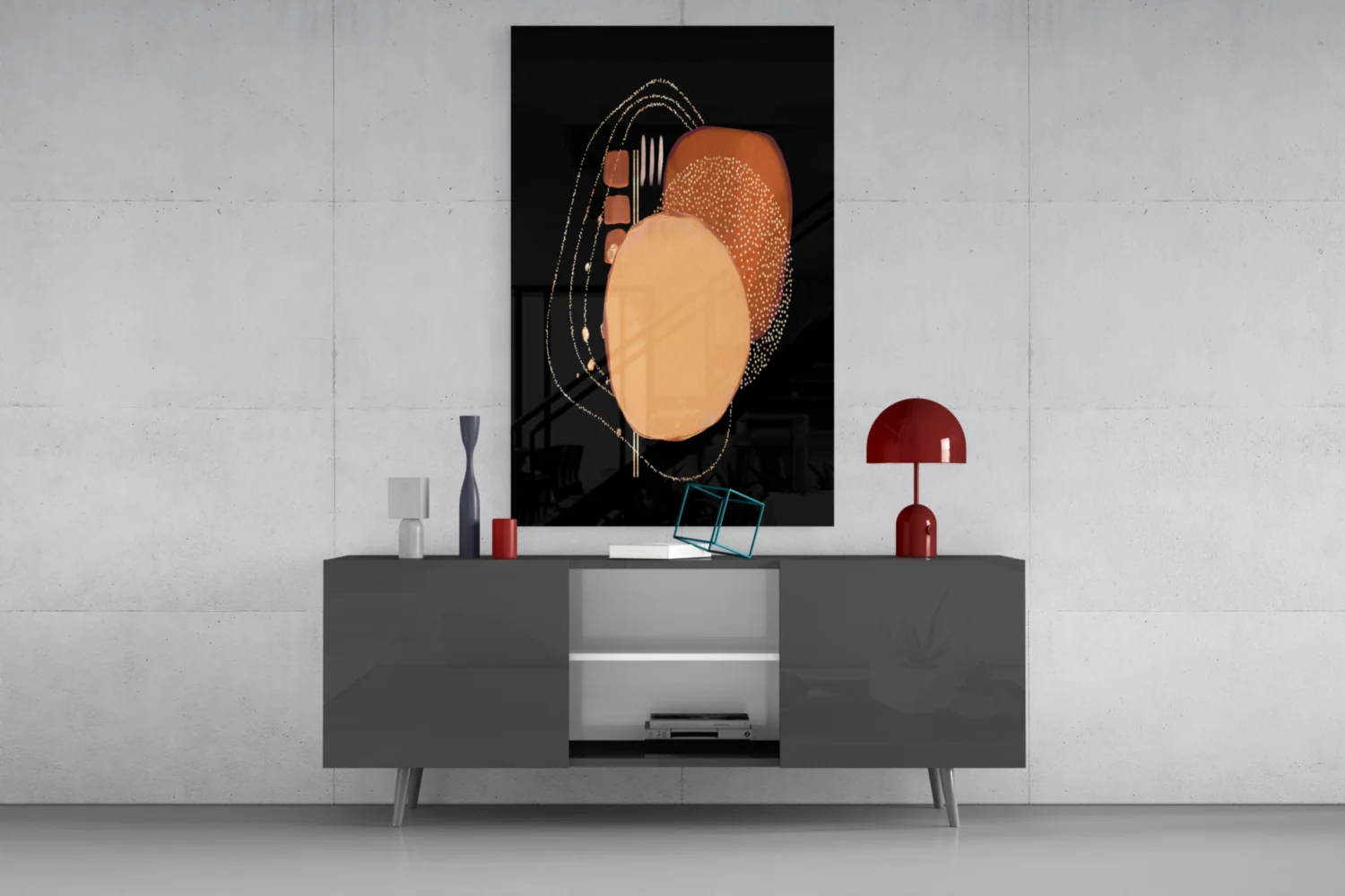Abstract Black Glass Wall Art - Image 8