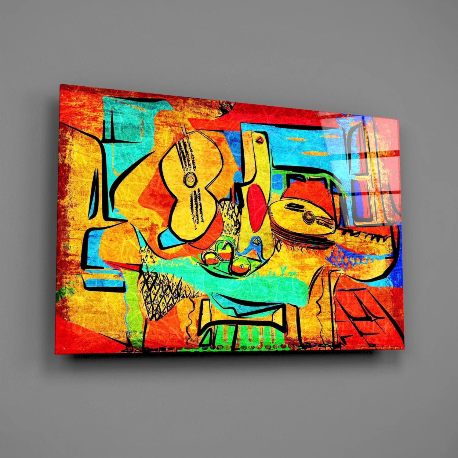 Abstract Cello Glass Wall Art - Image 2