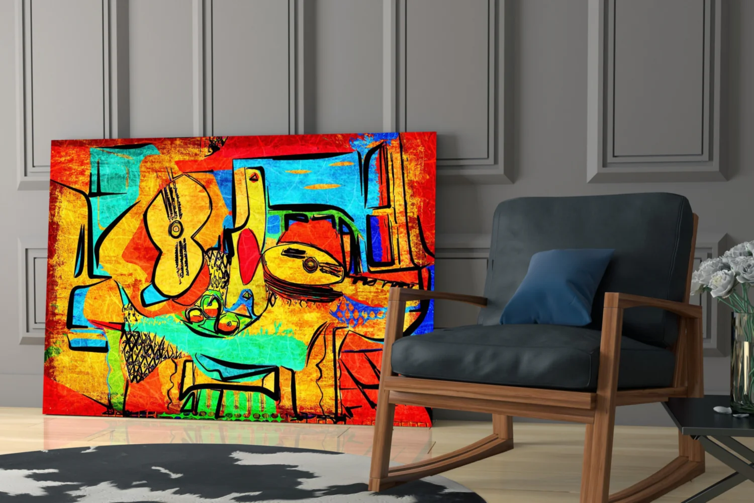 Abstract Cello Glass Wall Art - Image 6