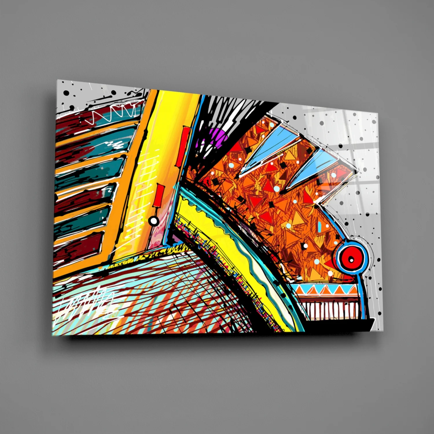 Abstract Chameleon Glass Wall Art - Image 2