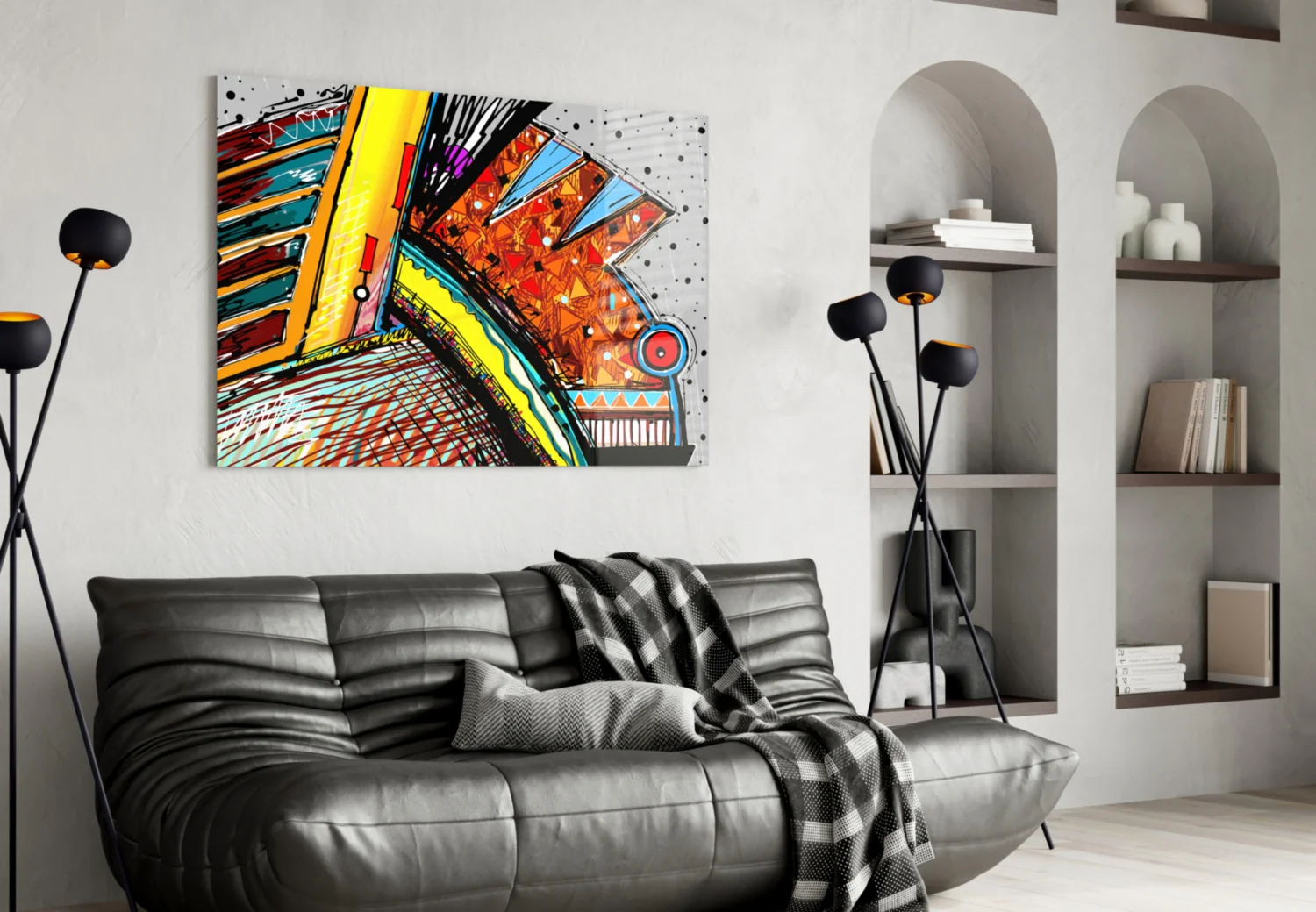 Abstract Chameleon Glass Wall Art - Image 4