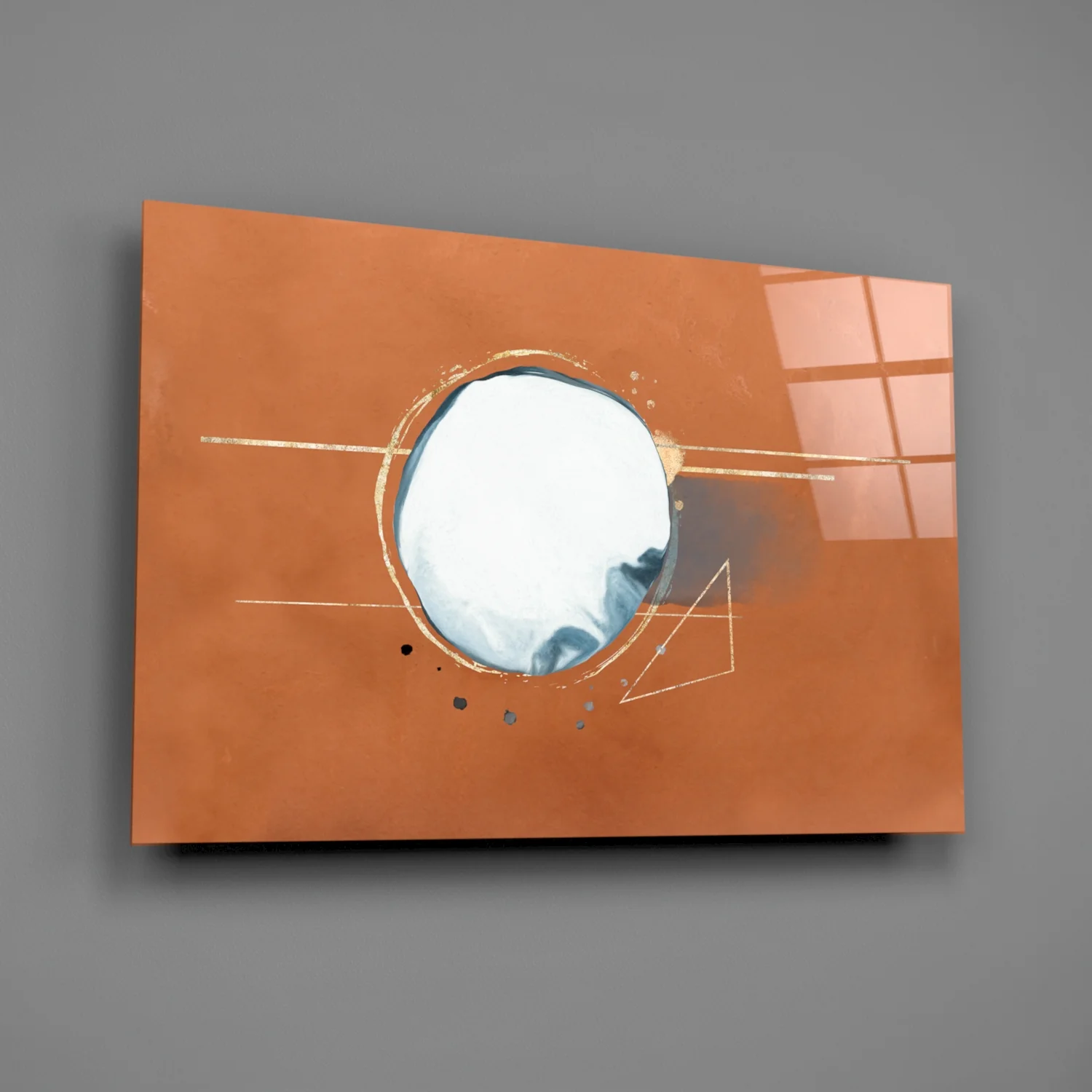 Abstract Cinnamon Glass Wall Art - Image 2