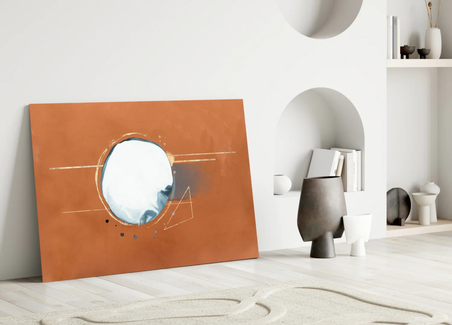 Abstract Cinnamon Glass Wall Art - Image 3