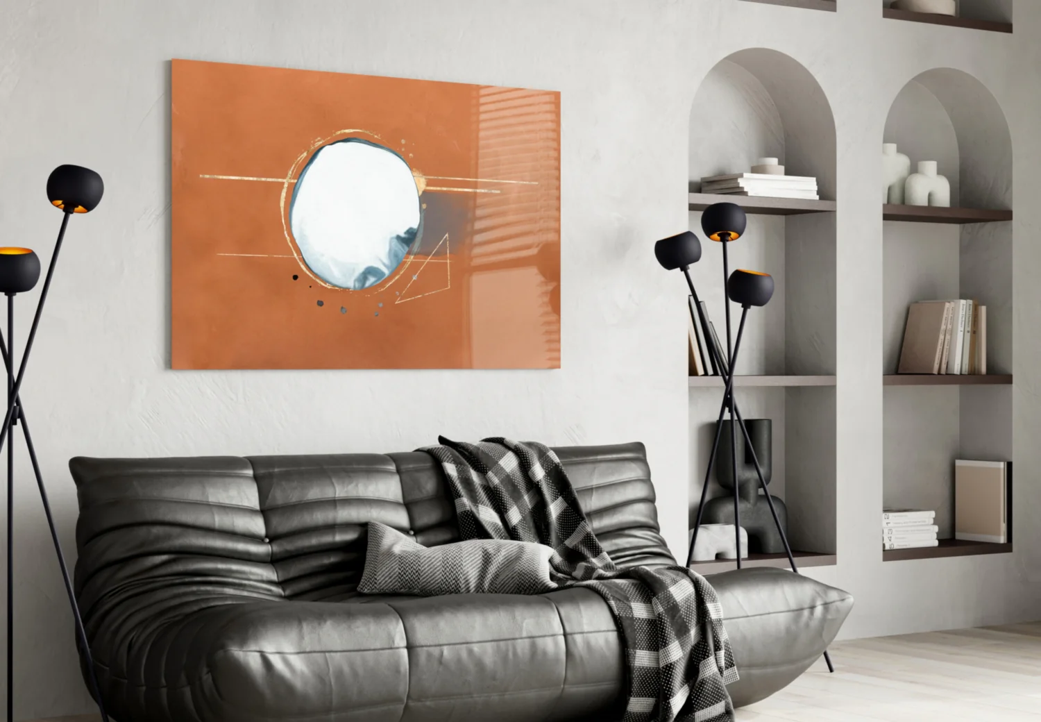 Abstract Cinnamon Glass Wall Art - Image 4