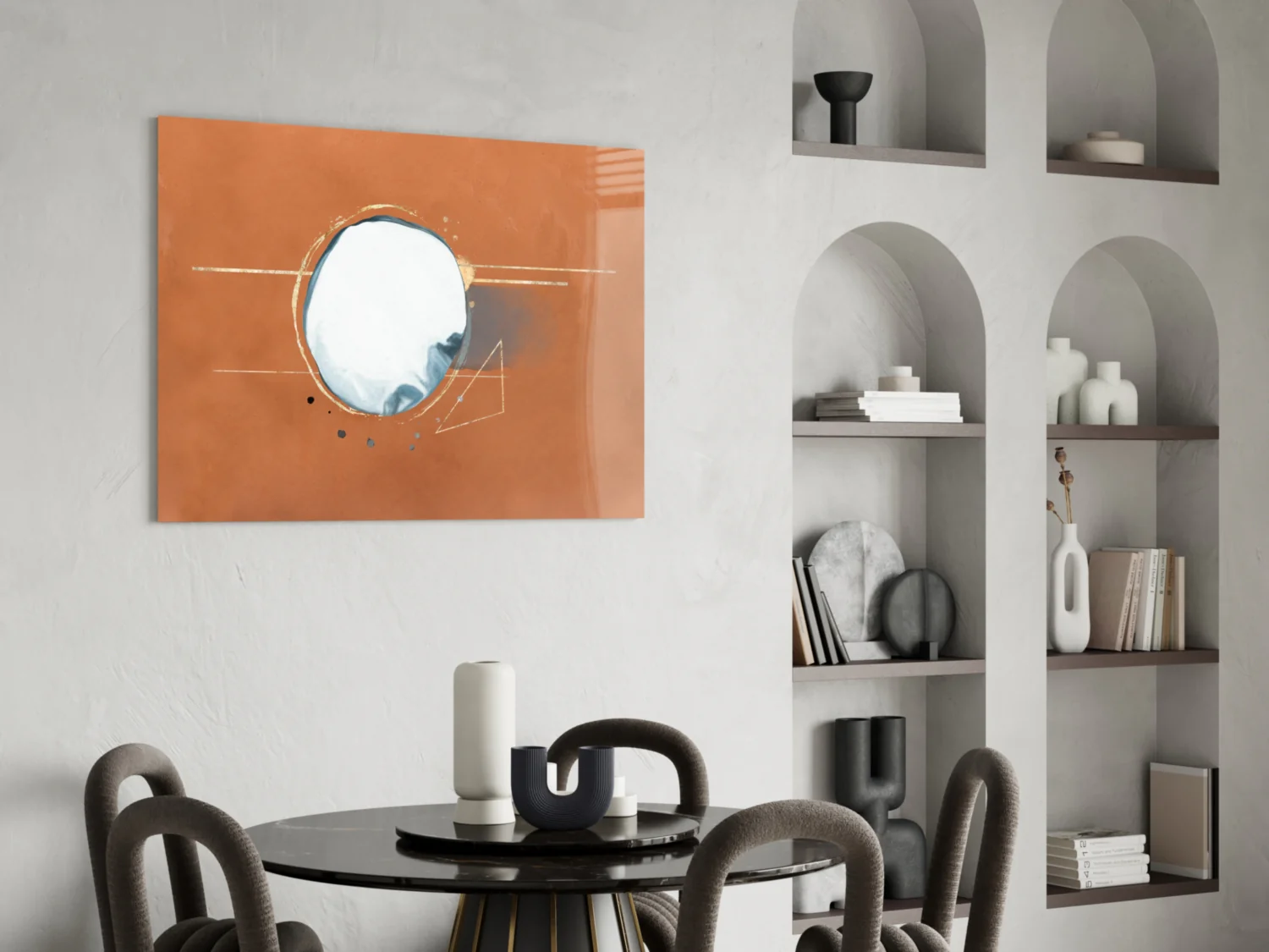 Abstract Cinnamon Glass Wall Art - Image 5