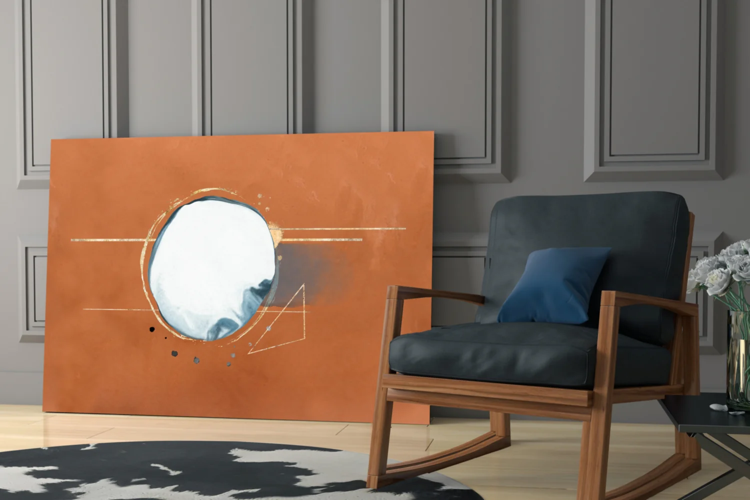 Abstract Cinnamon Glass Wall Art - Image 6