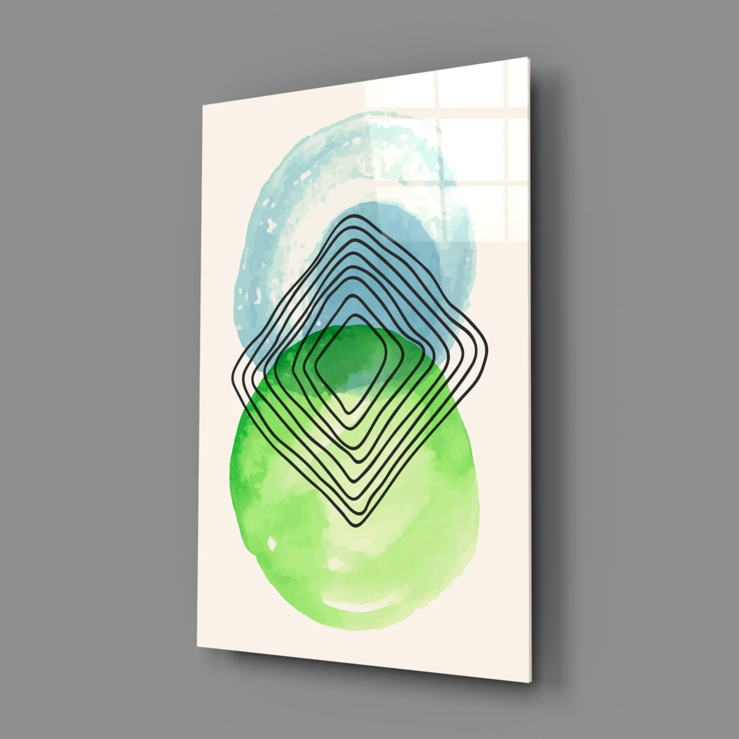 Abstract Circles Glass Wall Art - Image 3