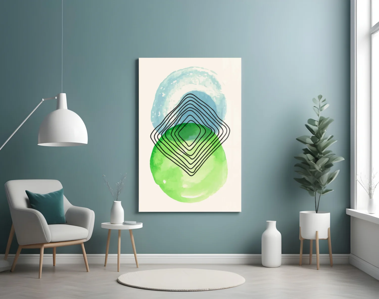 Abstract Circles Glass Wall Art - Image 5