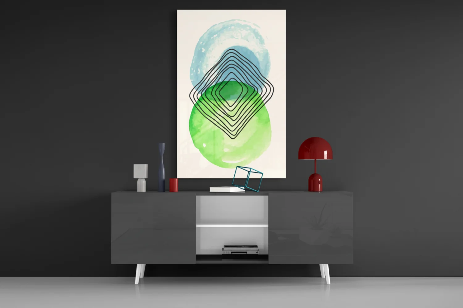 Abstract Circles Glass Wall Art - Image 9