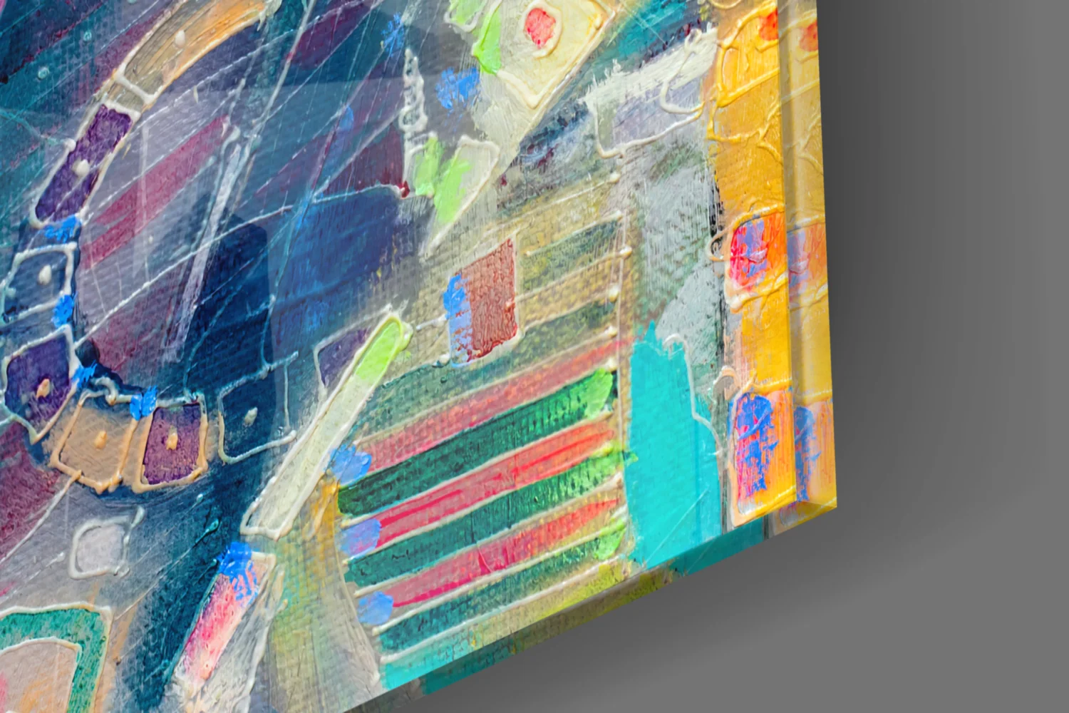Abstract Cubist Colorful Elephant Glass Wall Art - Image 7