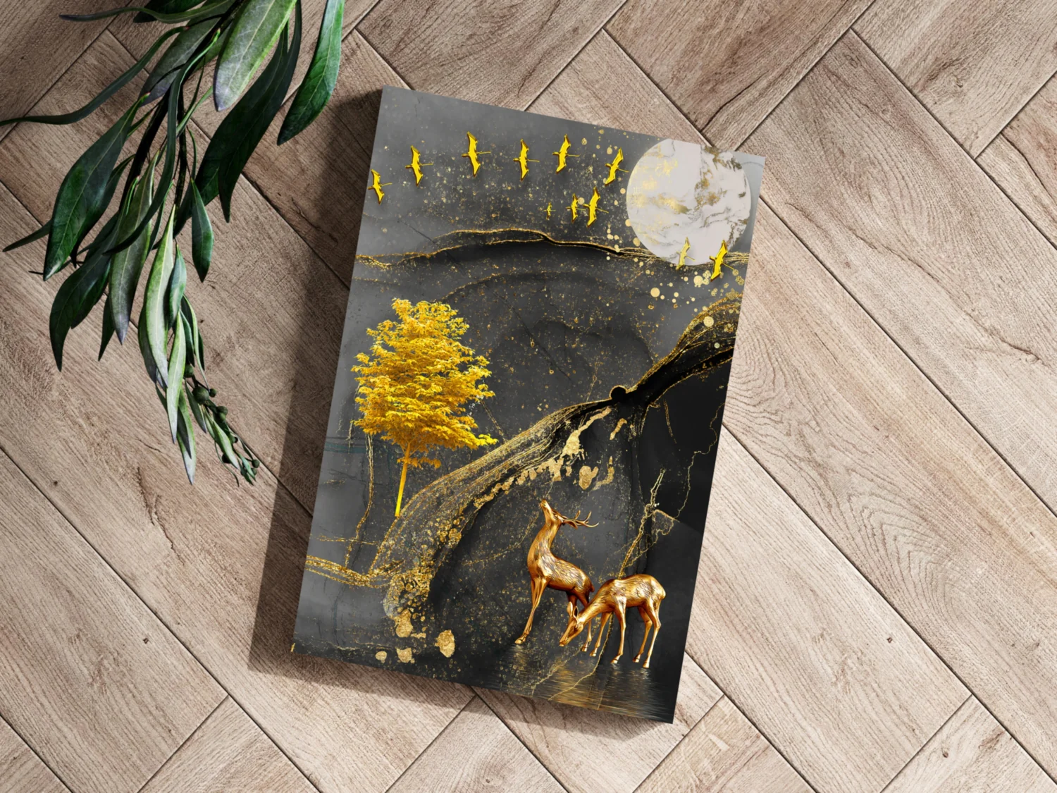 Abstract Deers Aluminum Print - Image 3