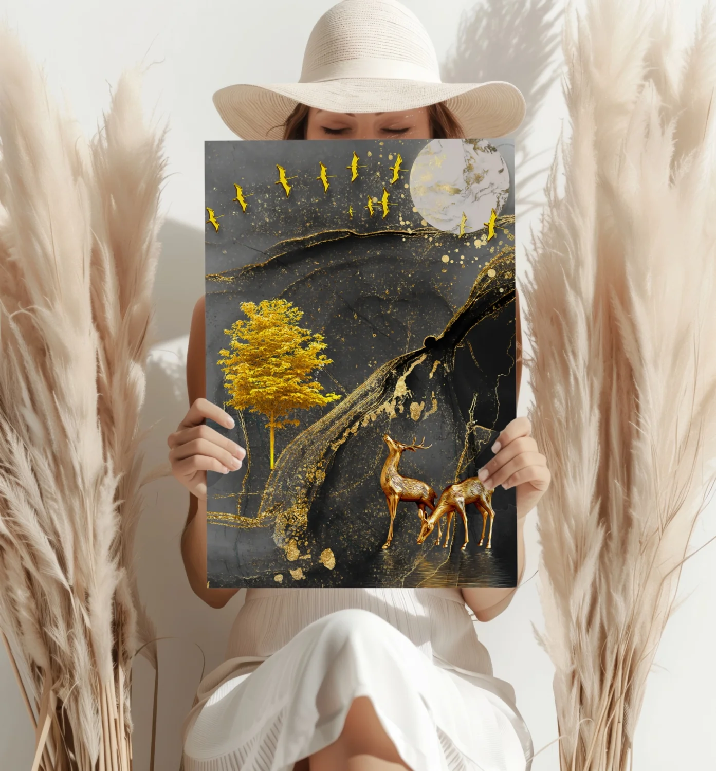 Abstract Deers Aluminum Print - Image 4