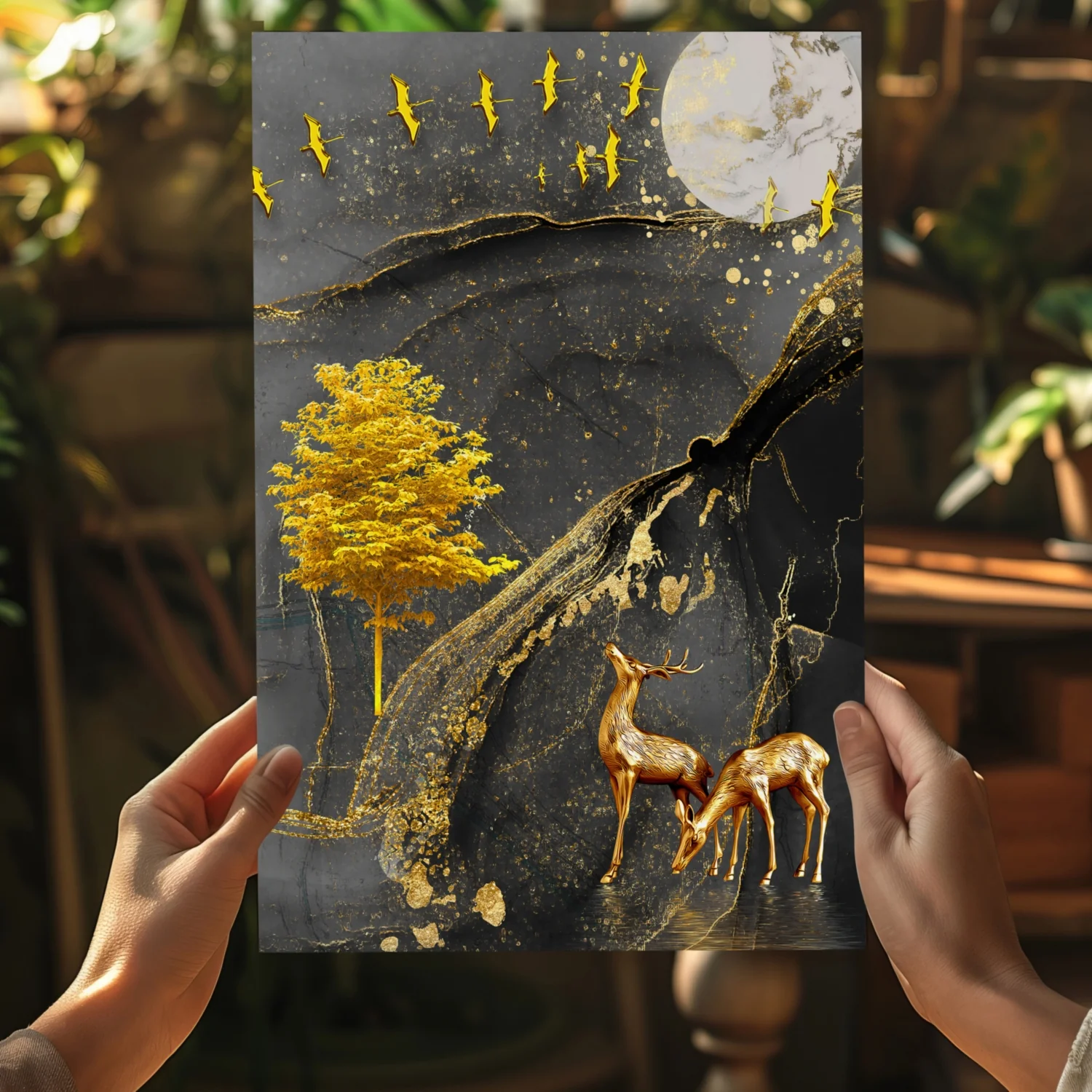 Abstract Deers Aluminum Print - Image 5
