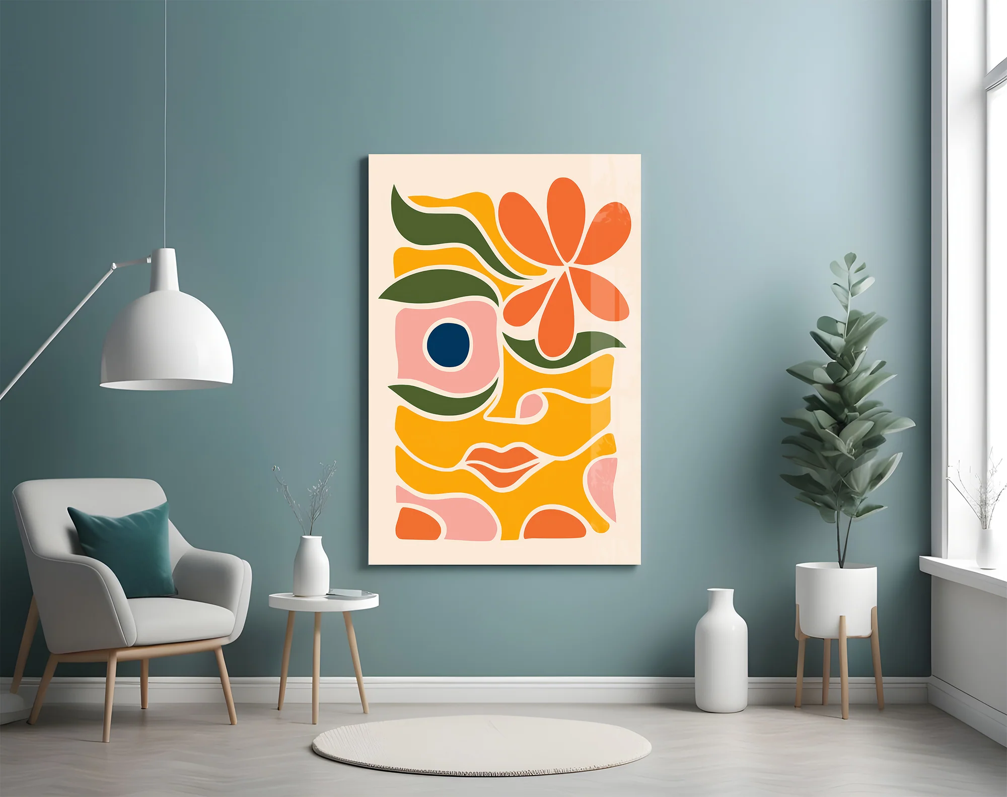 Abstract Floral Glass Wall Art - Image 5