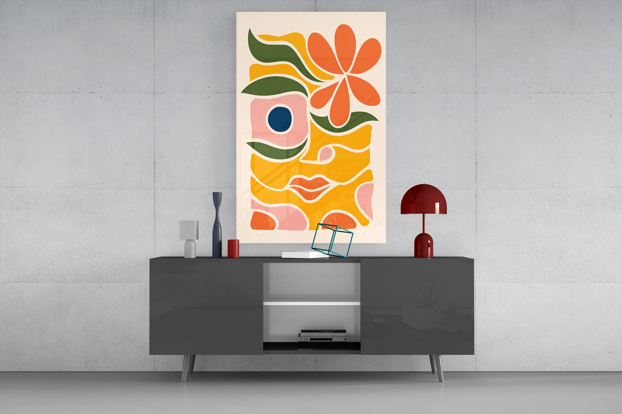 Abstract Floral Glass Wall Art - Image 9