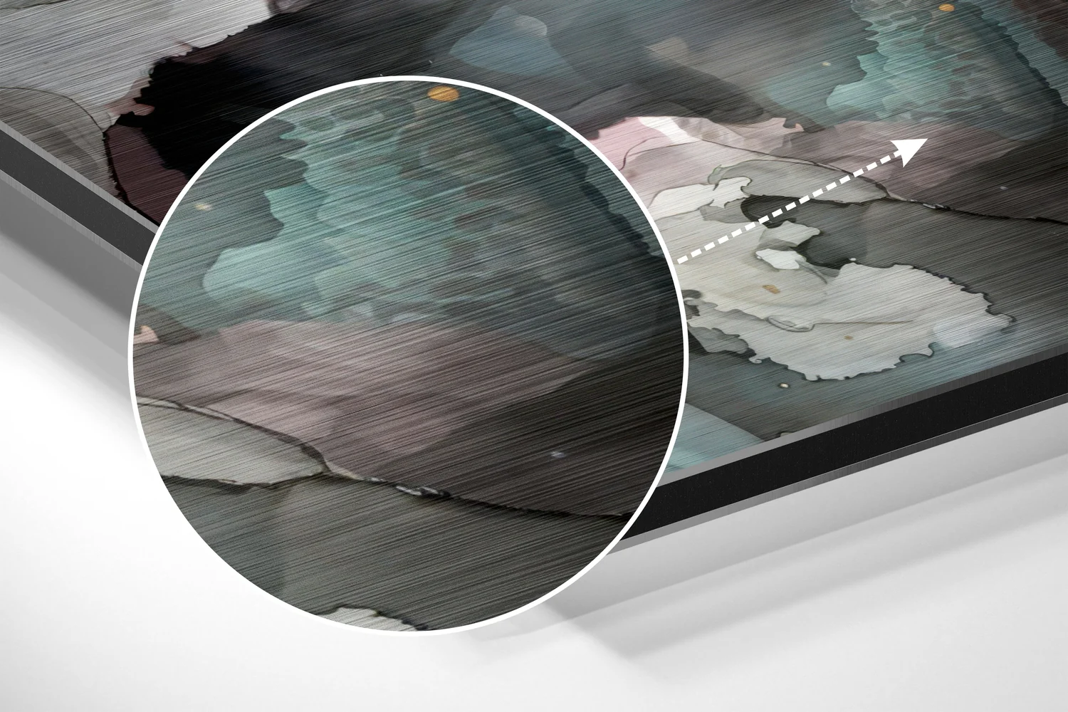 Abstract Flower Brushed Aluminium Dibond Wall Art - Image 3