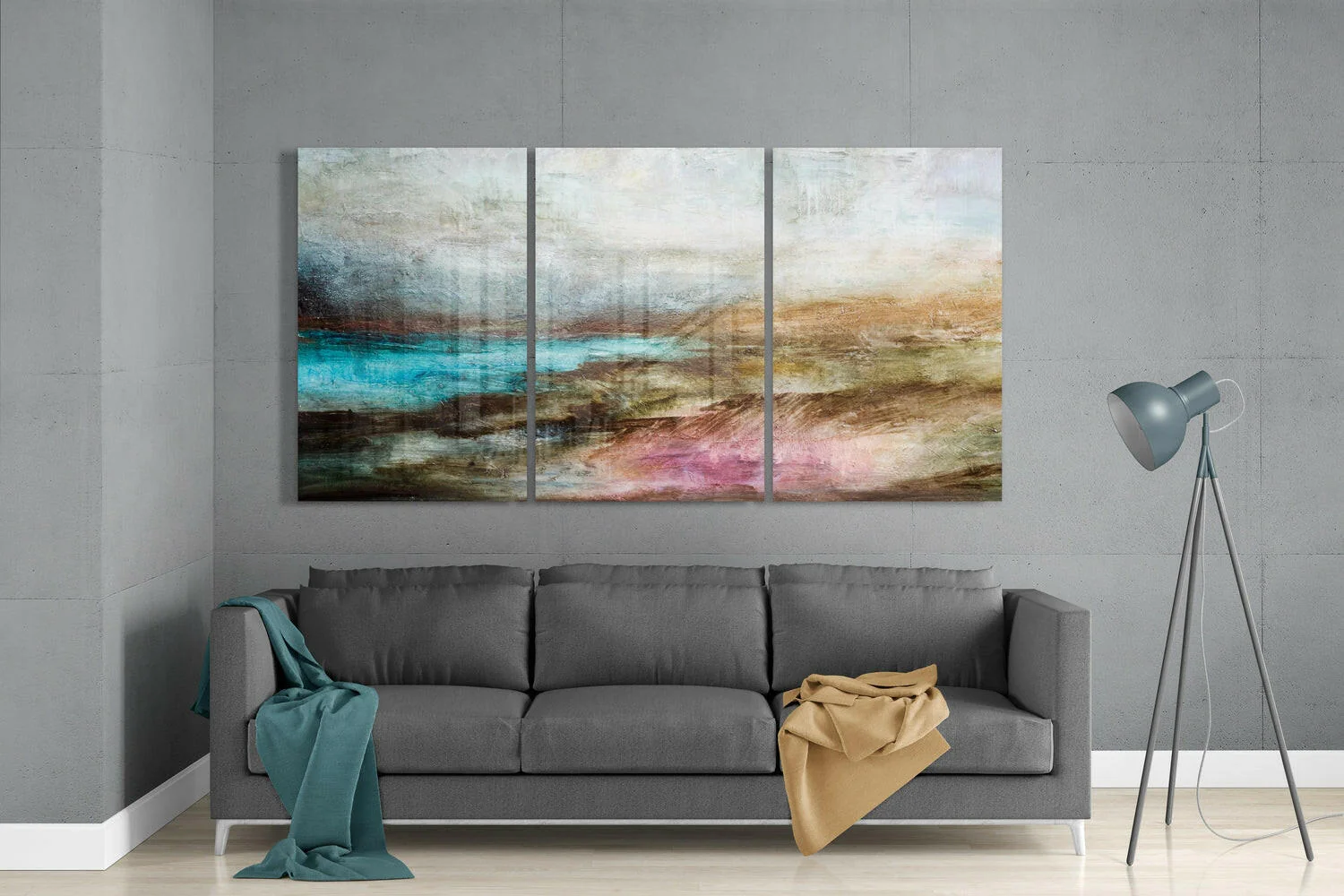 Abstract Lake Mega Glass Wall Art - Image 3
