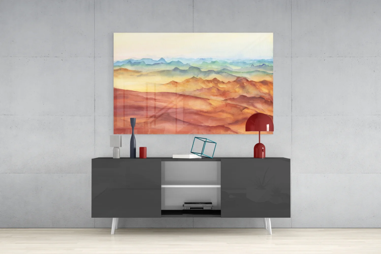 Abstract Mountains Glass Wall Art - Image 9