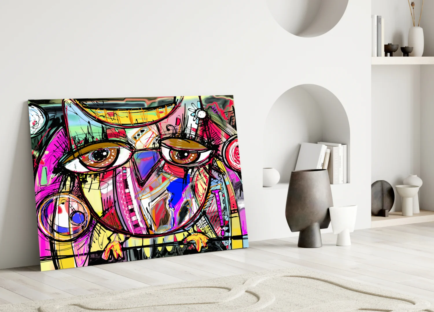 Abstract Owl Glass Wall Art - Image 3