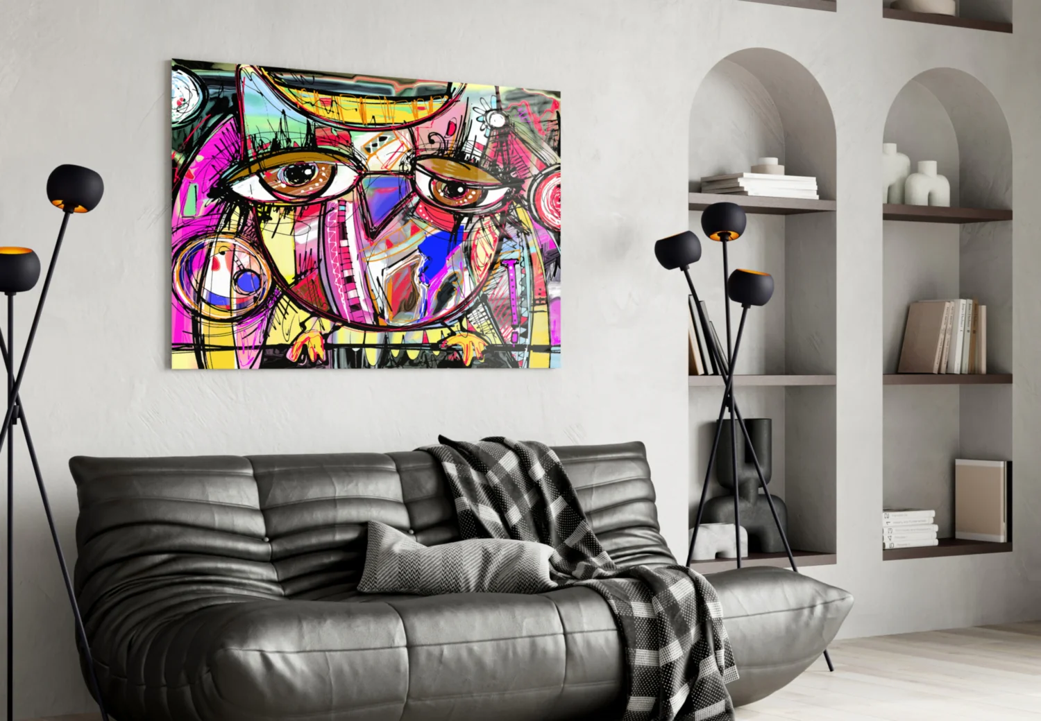 Abstract Owl Glass Wall Art - Image 4
