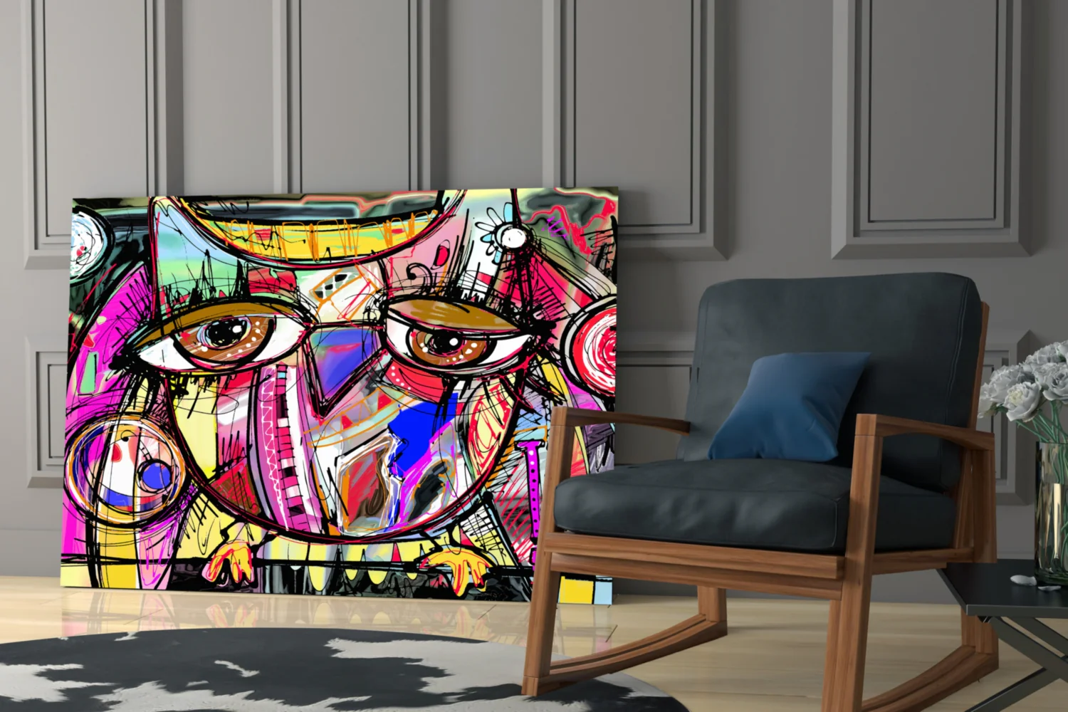 Abstract Owl Glass Wall Art - Image 6