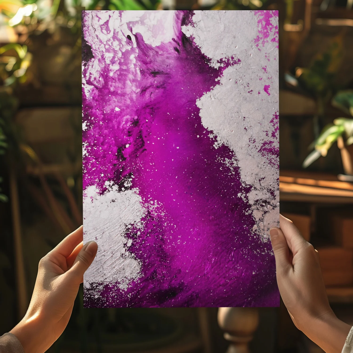 Abstract Paint Fuschia V1 Aluminum Print - Image 5