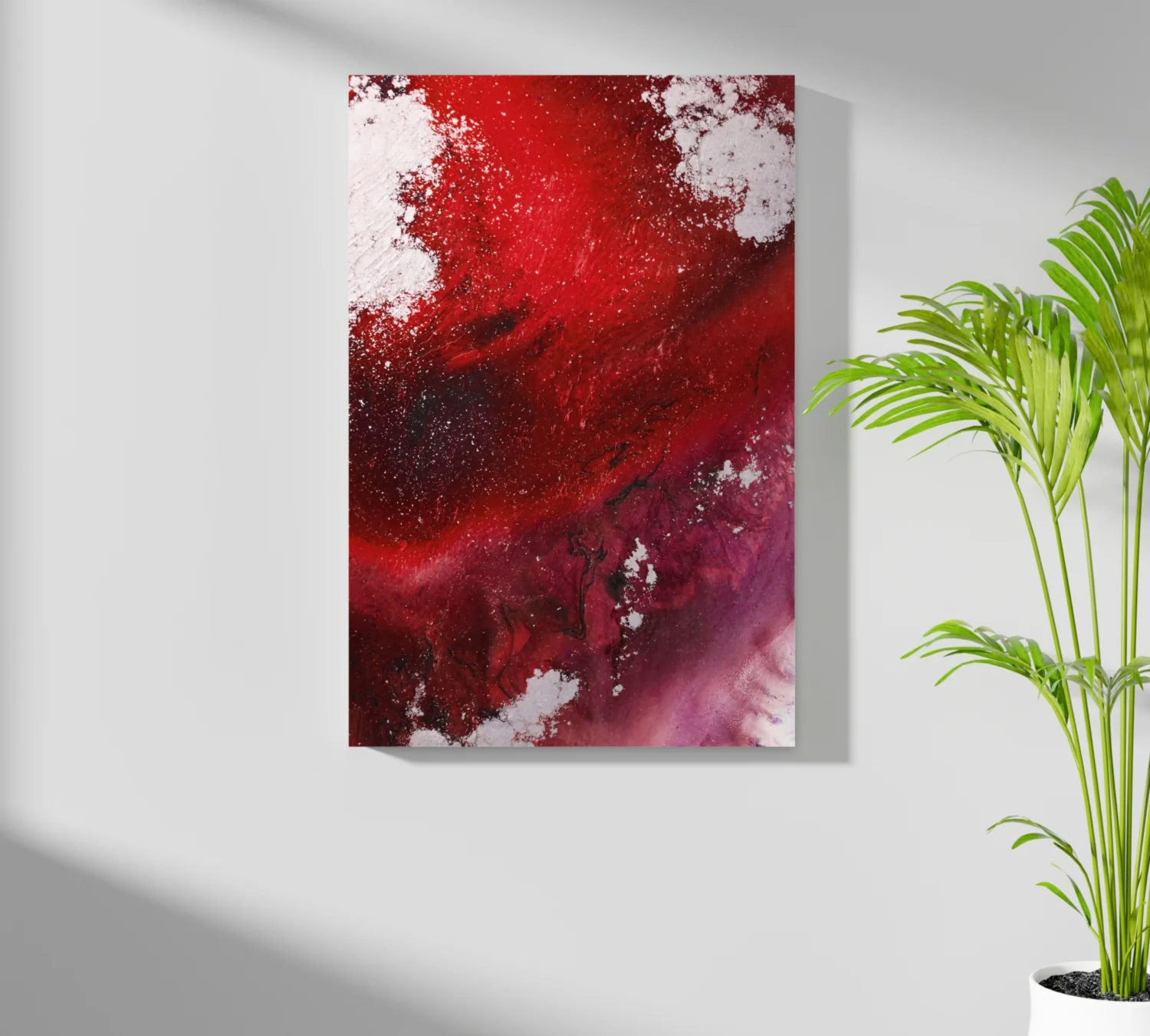 Abstract Paint Red V1 Aluminum Print - Image 7