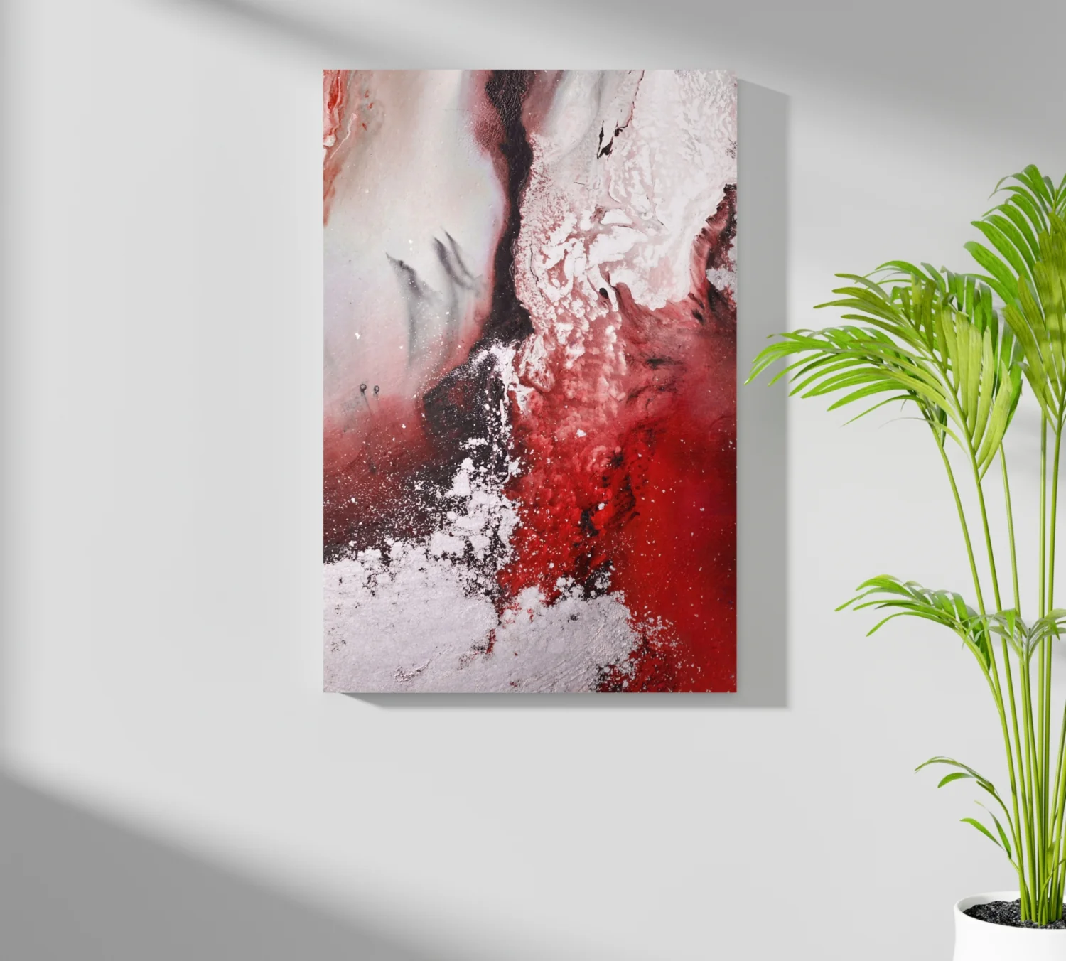 Abstract Paint Red V2 Aluminum Print - Image 7