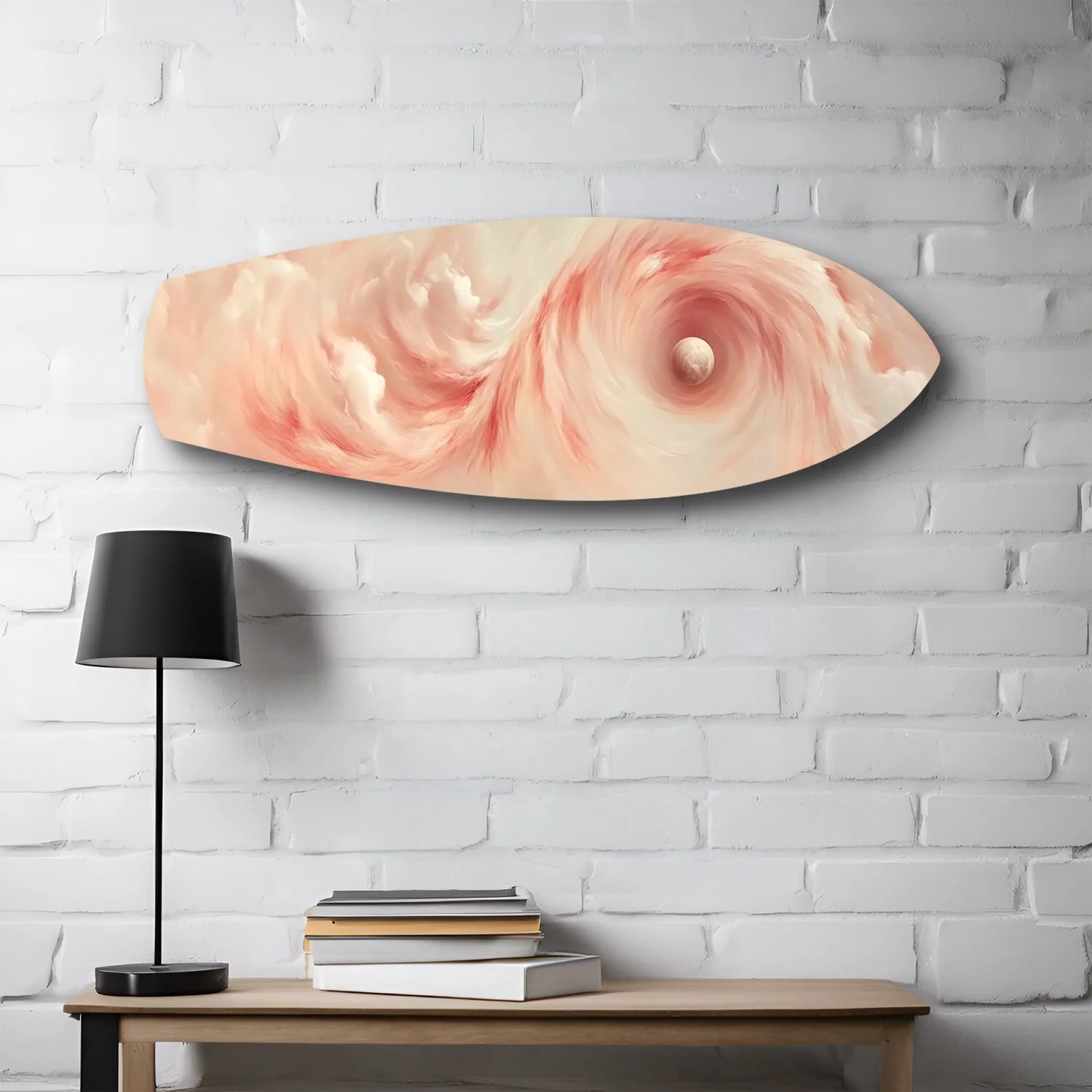 Abstract Pink Cloud Swirl Glass Wall Art - Image 2
