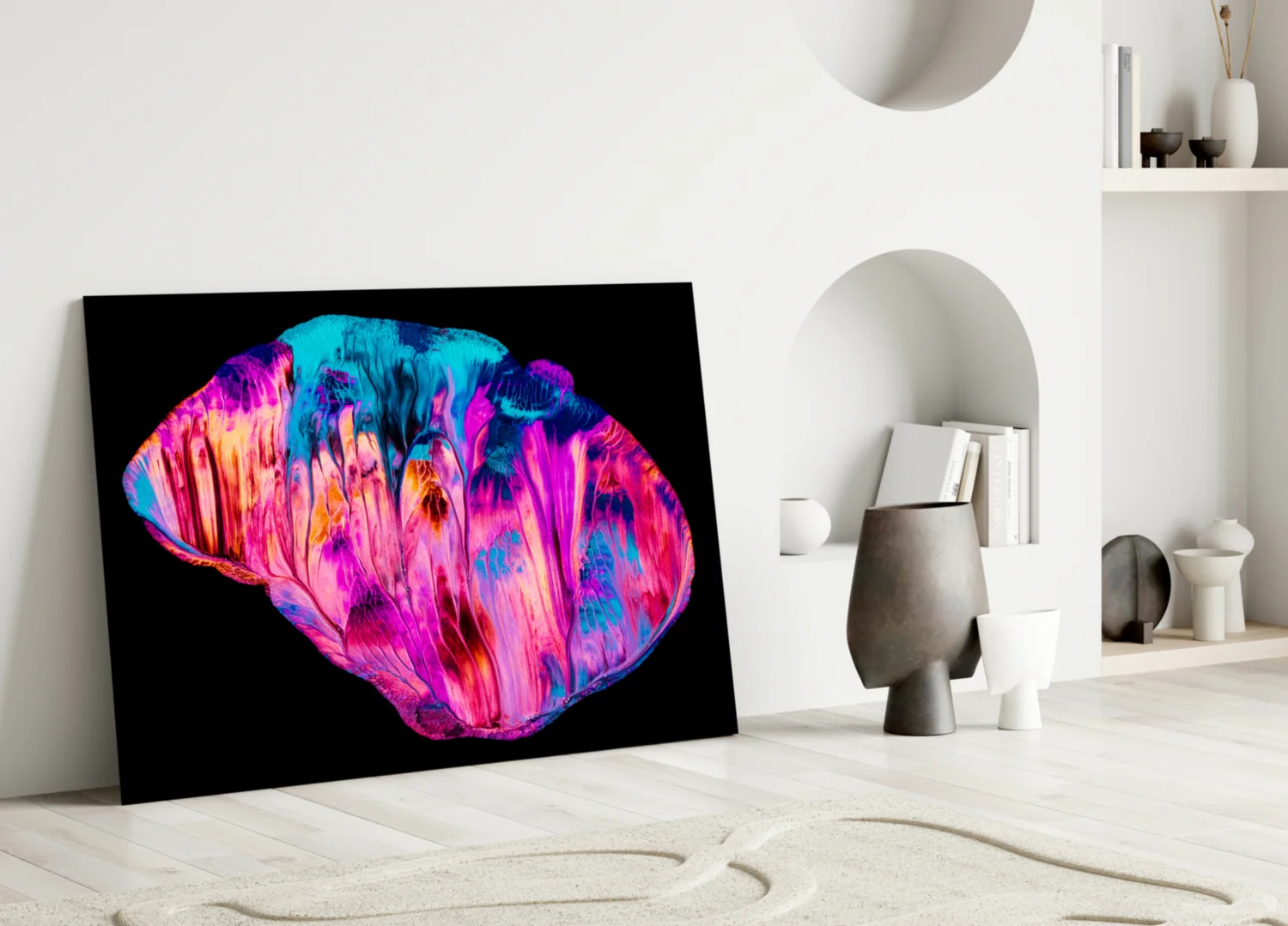 Abstract Pink Glass Wall Art - Image 3