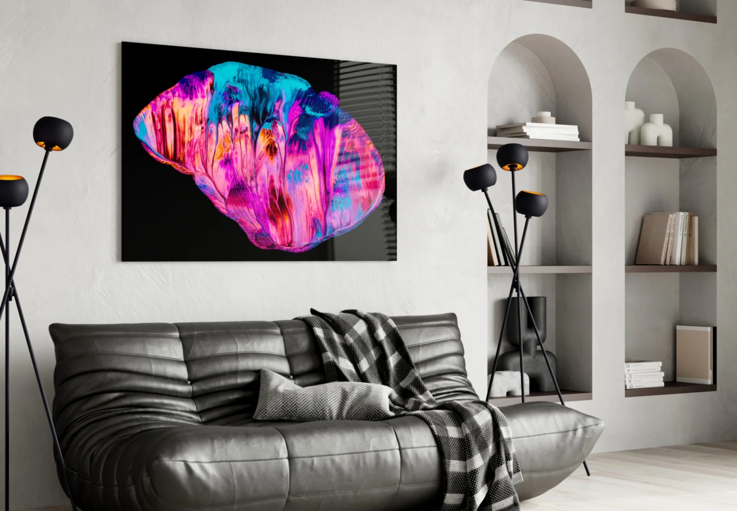 Abstract Pink Glass Wall Art - Image 4