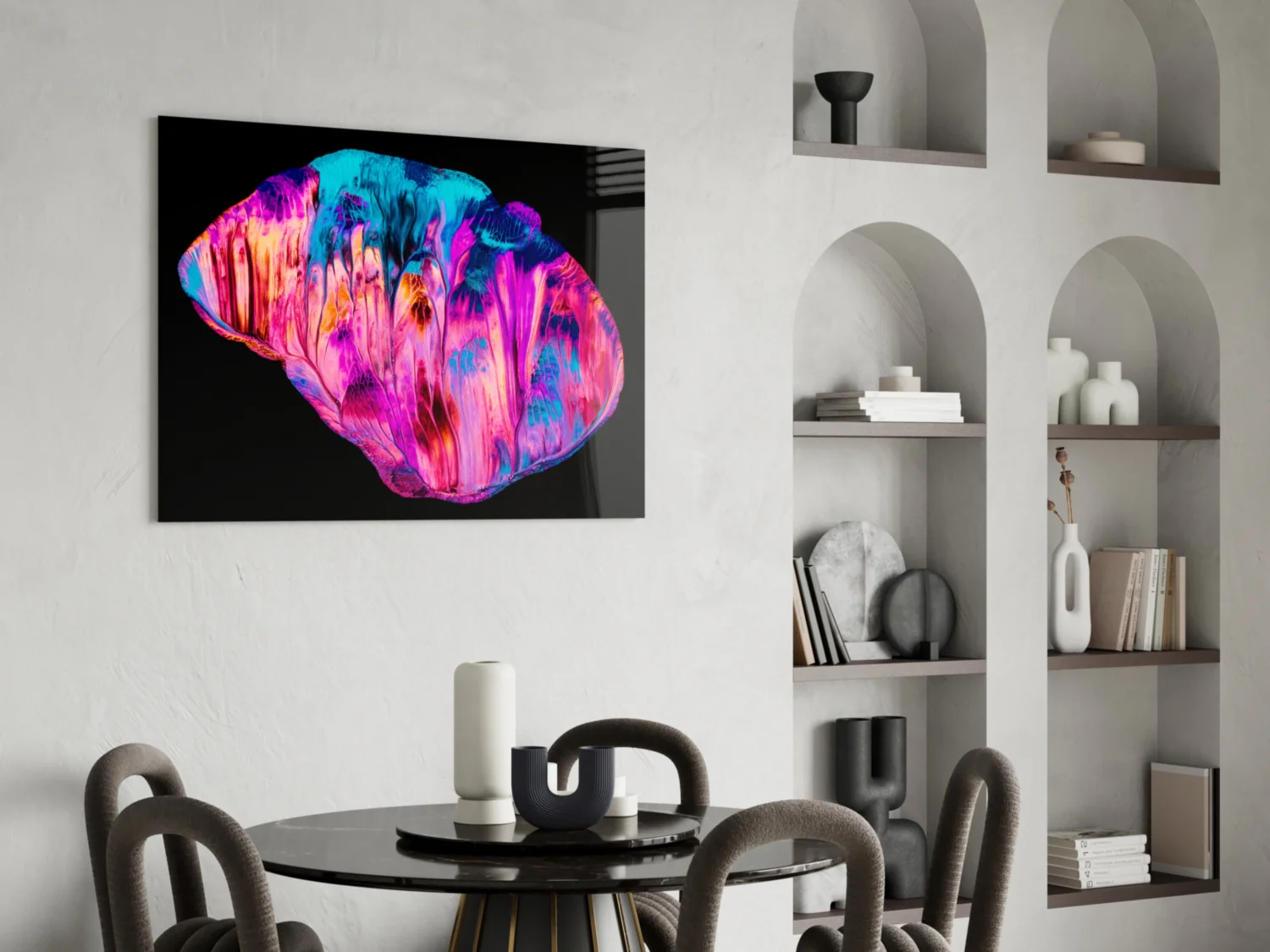 Abstract Pink Glass Wall Art - Image 5