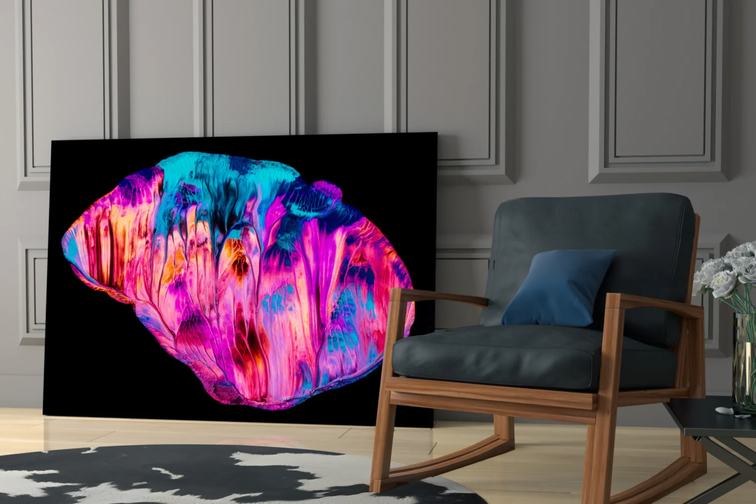 Abstract Pink Glass Wall Art - Image 6