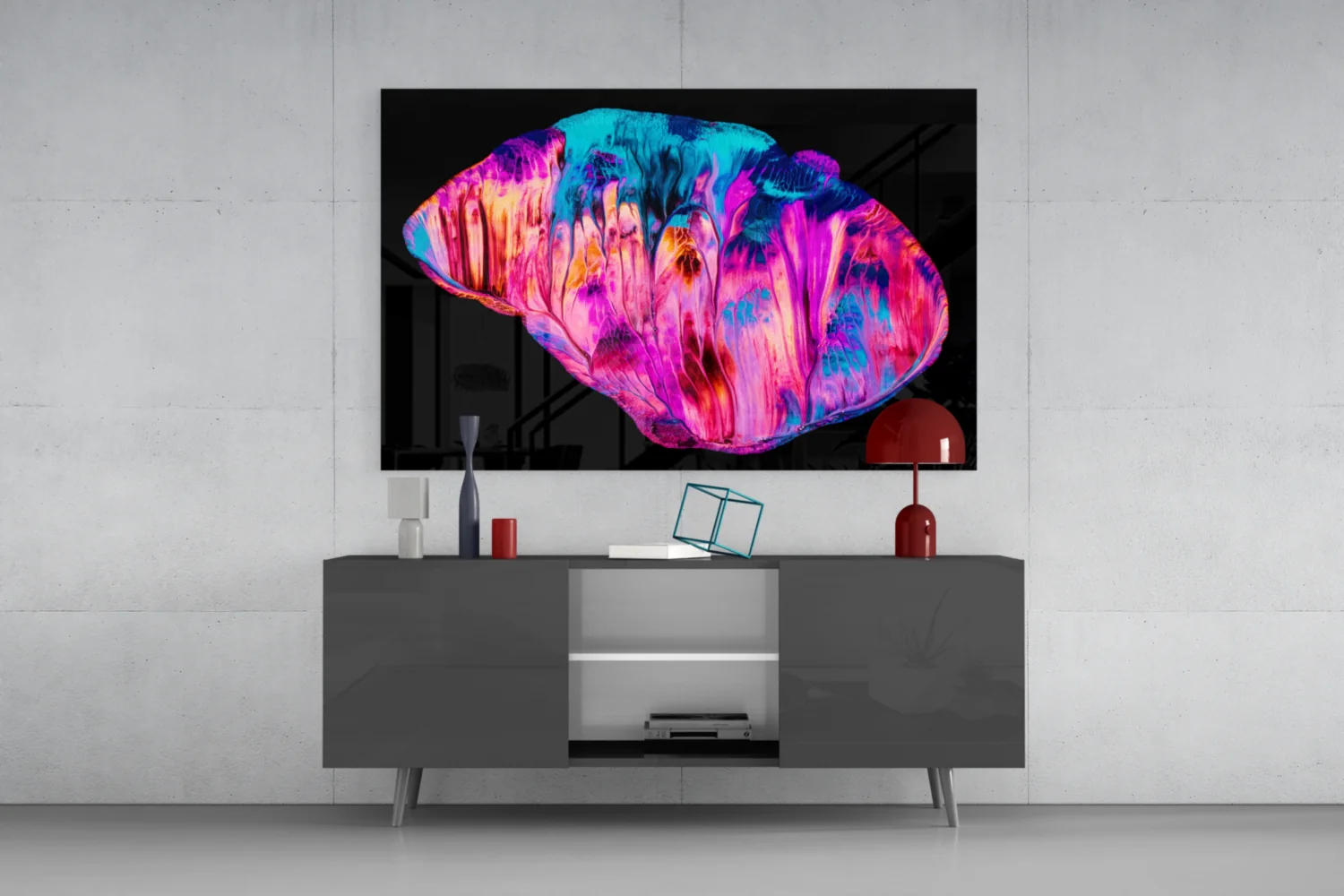 Abstract Pink Glass Wall Art - Image 8