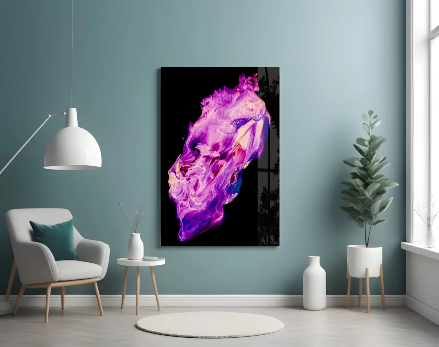 Abstract Purple Glass Wall Art - Image 4