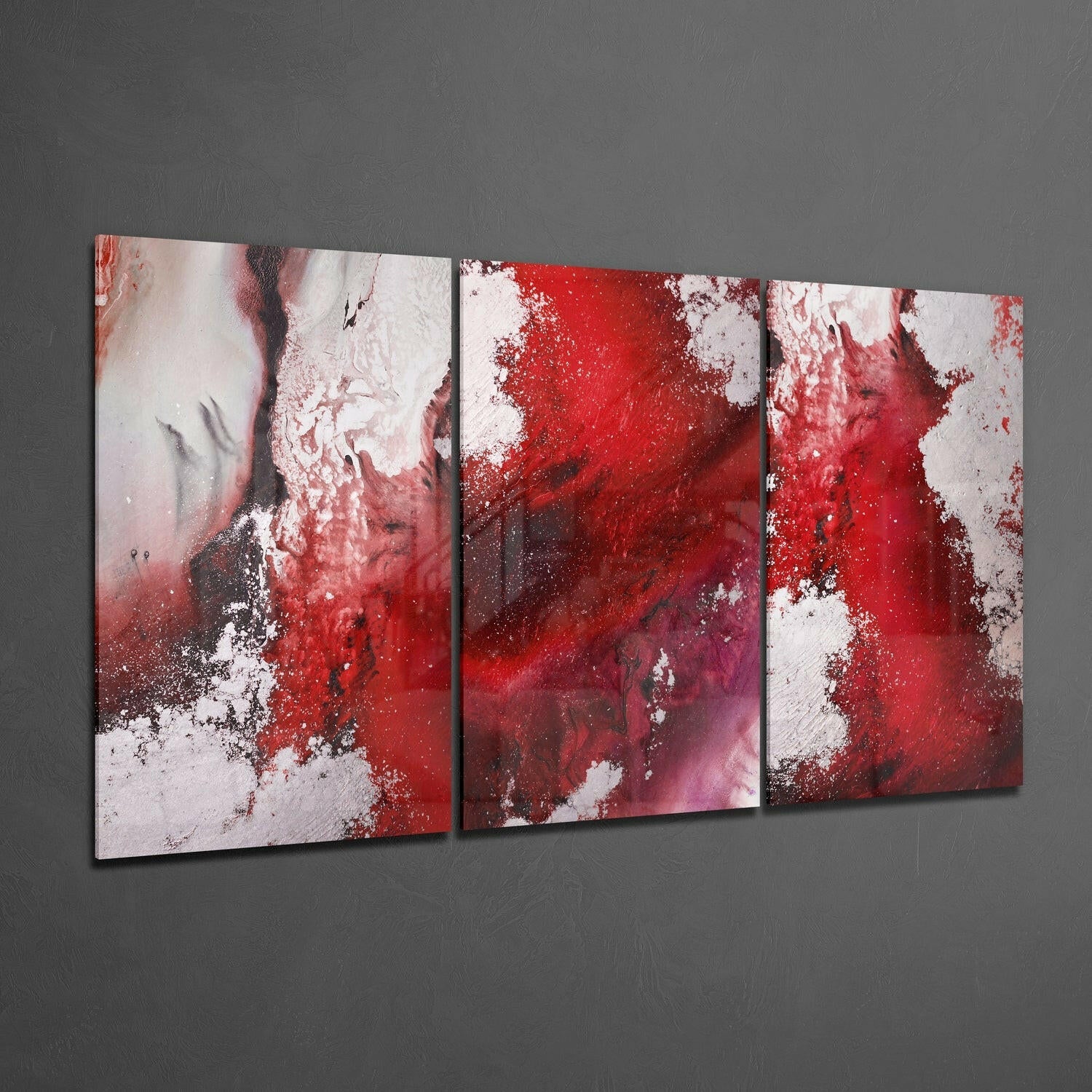 Abstract Red Glass Wall Art - Image 2