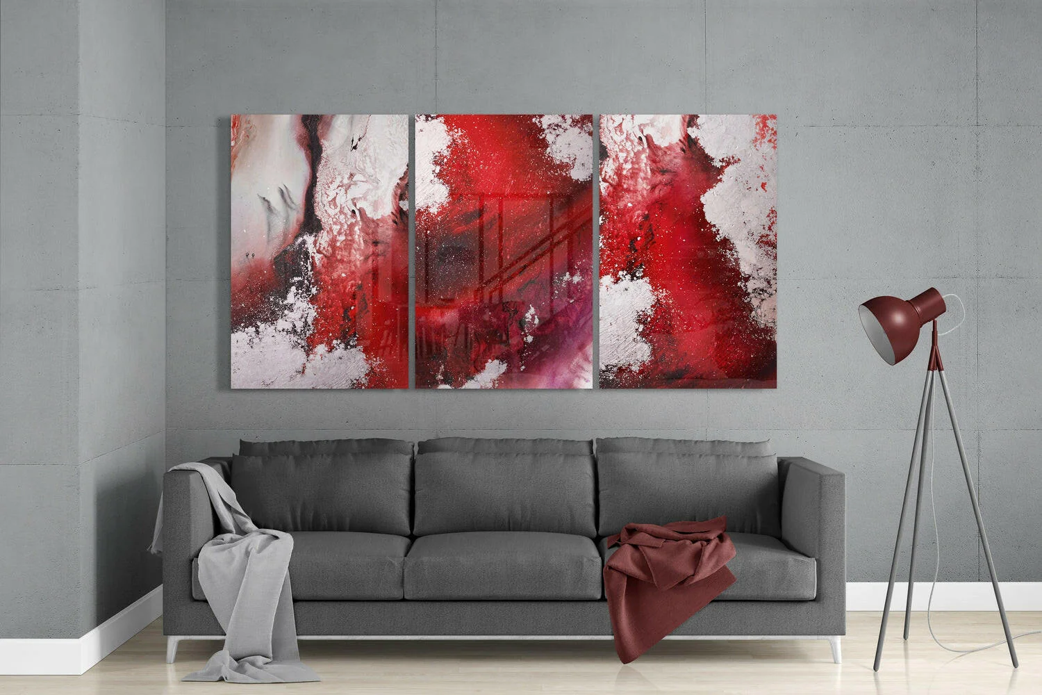 Abstract Red Glass Wall Art - Image 3
