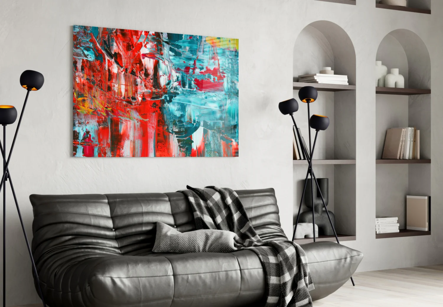 Abstract Reflection Glass Wall Art - Image 4