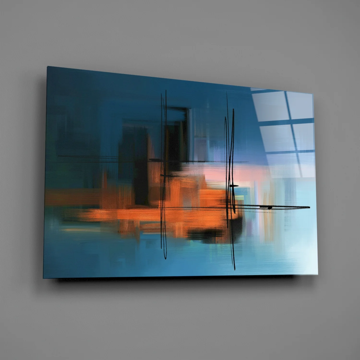 Abstract Silhouette Glass Wall Art - Image 2