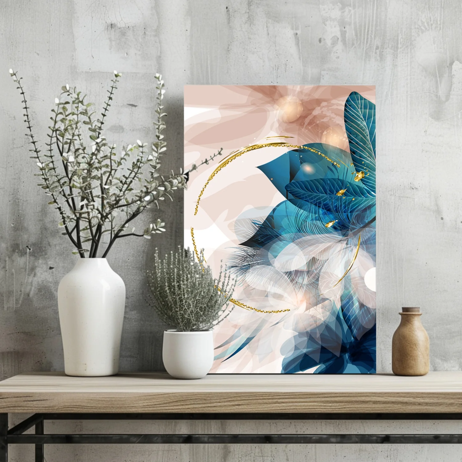 Abstract Teal Aluminum Print - Image 2